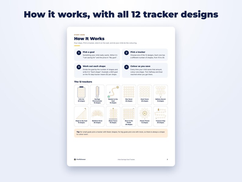 Kids Savings Goal Tracker page preview