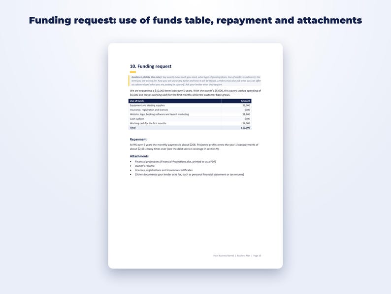 Small Business Plan Template page preview