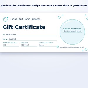 Holiday Gift Certificate Bundle page preview