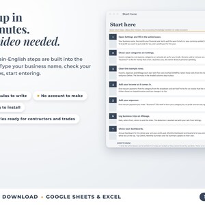 Start here tab with seven setup steps, no video needed