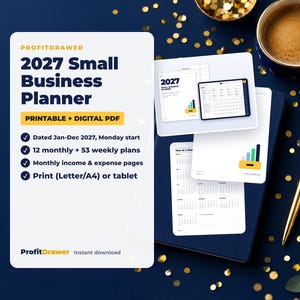 2027 Small Business Planner - ProfitDrawer instant download
