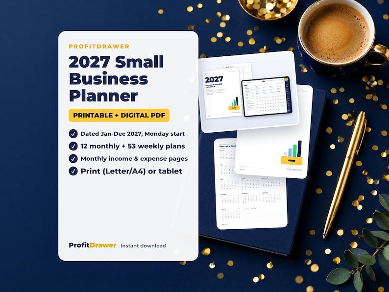 2027 Small Business Planner - ProfitDrawer instant download