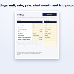 Business Mileage Log page preview