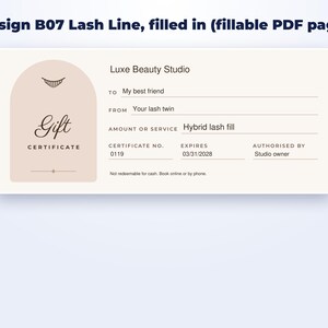Gift Certificate Templates for Lash, Nail & Salon page preview