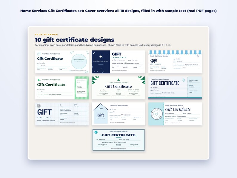 Holiday Gift Certificate Bundle page preview