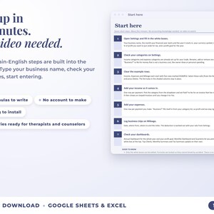Start here tab with seven setup steps, no video needed