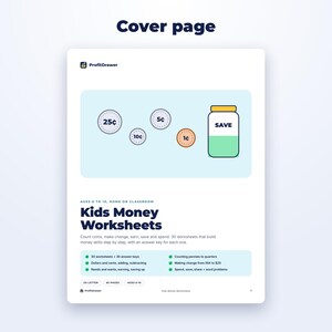 Kids Money Worksheets page preview
