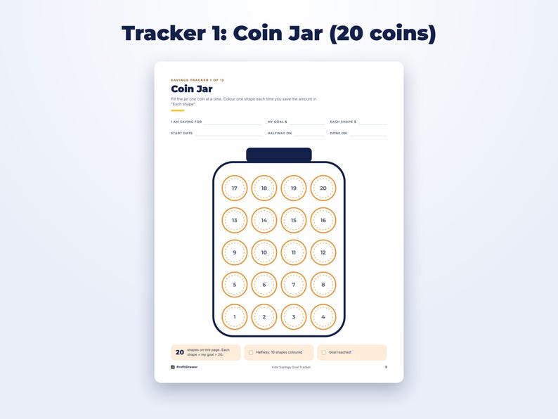 Kids Savings Goal Tracker page preview
