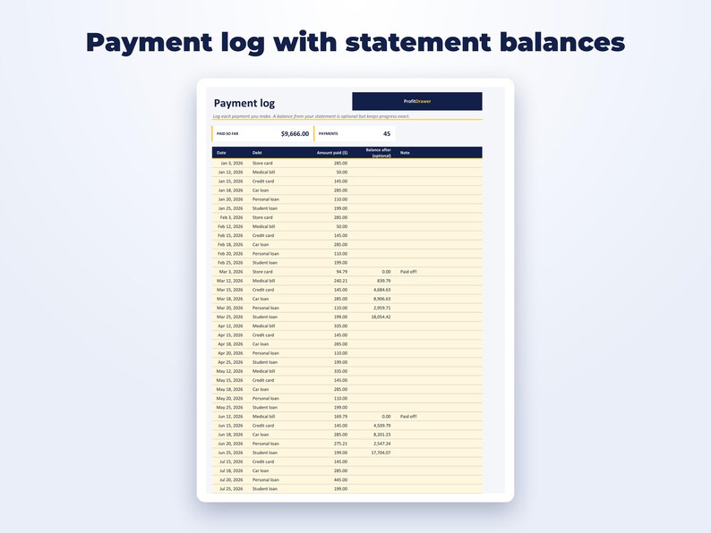 Debt Payoff Tracker page preview