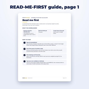 Business Valuation Calculator page preview