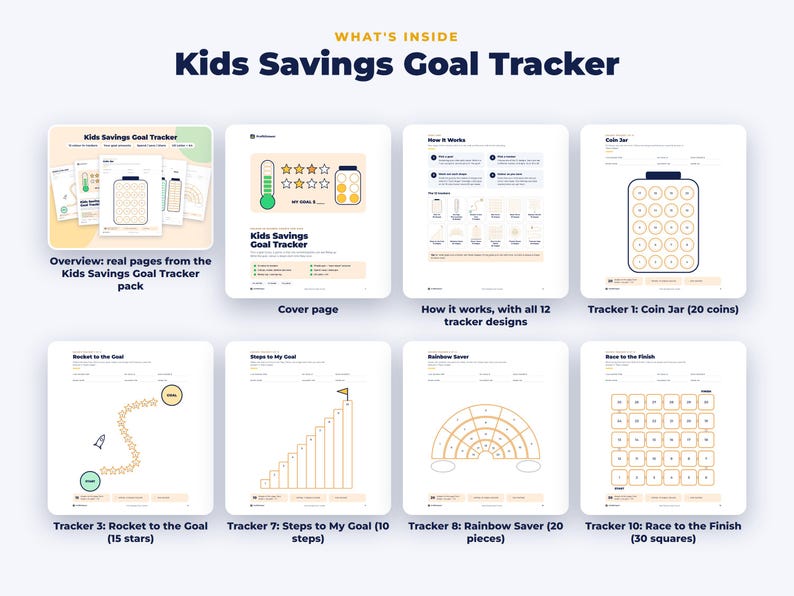 Everything included in the Kids Savings Goal Tracker