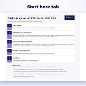 Business Valuation Calculator page preview