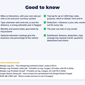 Business Mileage Log: details