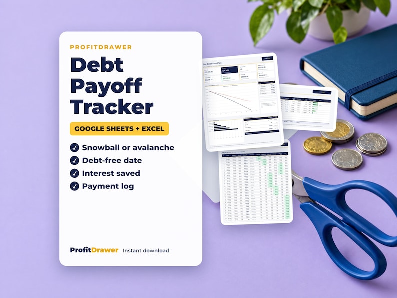 Debt Payoff Tracker - ProfitDrawer instant download