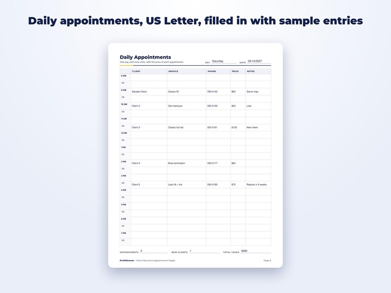 Client Record & Appointment Pages page preview