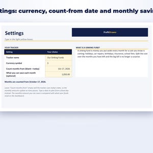 Sinking Funds Tracker page preview