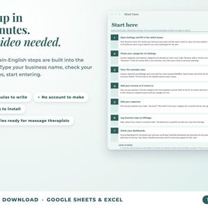 Start here tab with seven setup steps, no video needed