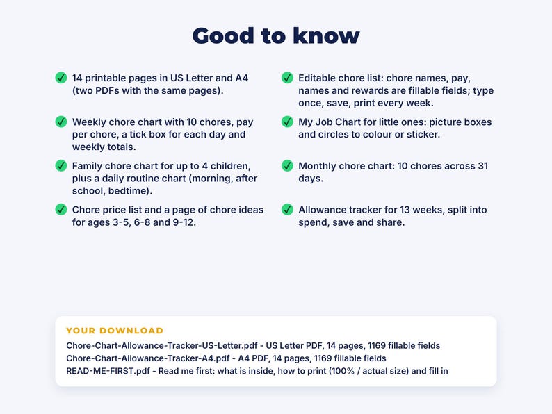 Chore Chart & Allowance Tracker: details