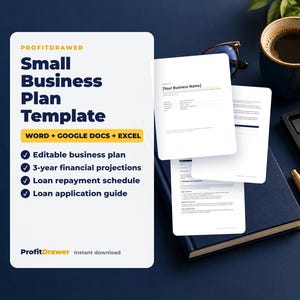 Small Business Plan Template - ProfitDrawer instant download