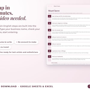 Start here tab with seven setup steps, no video needed
