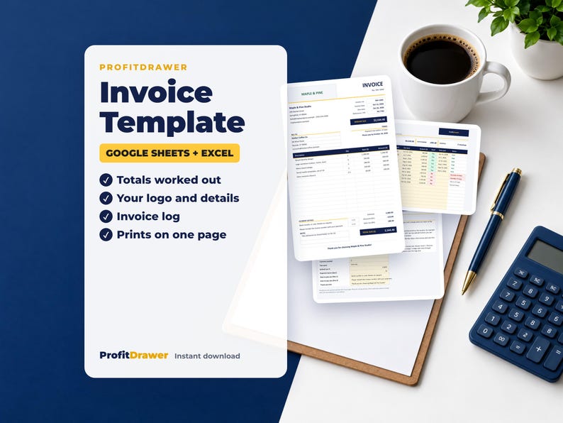 Invoice Template - ProfitDrawer instant download