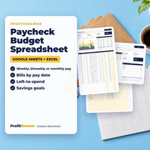Paycheck Budget Spreadsheet - ProfitDrawer instant download