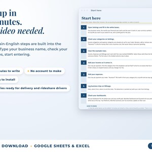 Start here tab with seven setup steps, no video needed