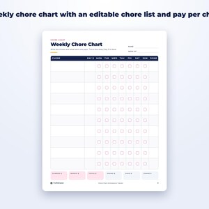 Chore Chart & Allowance Tracker page preview