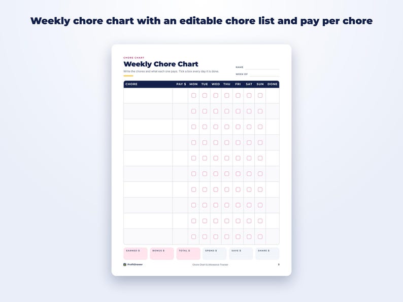 Chore Chart & Allowance Tracker page preview