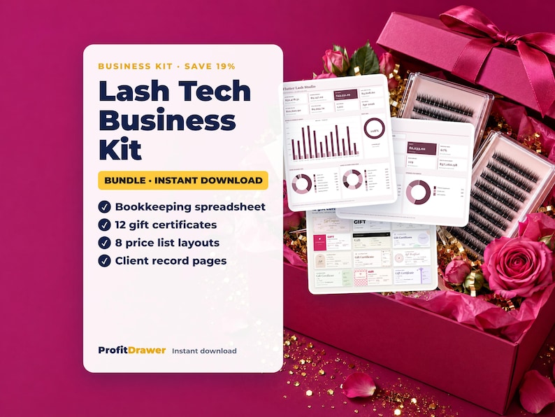 Lash Tech Business Kit - ProfitDrawer instant download