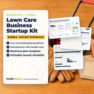 Lawn Care Business Startup Kit - ProfitDrawer instant download