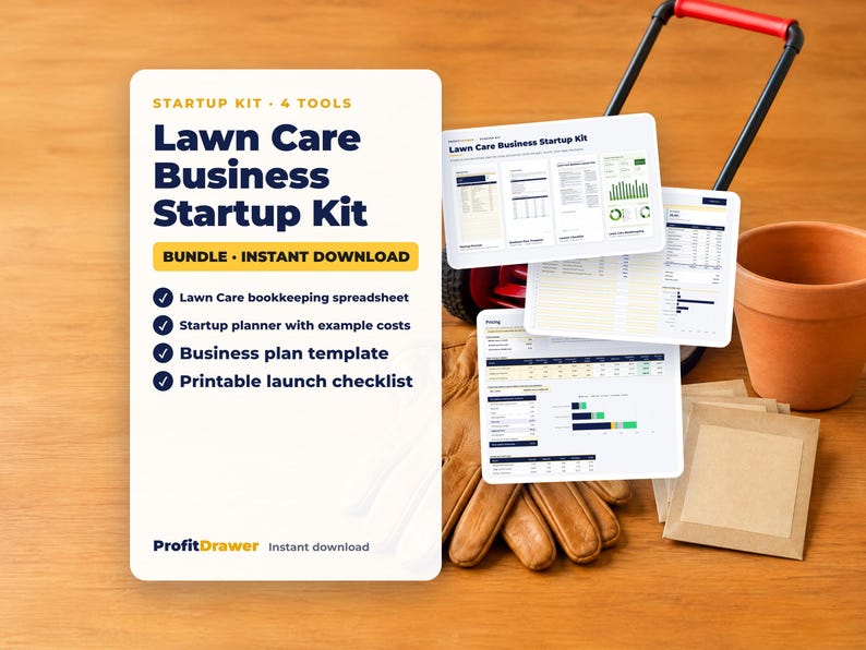 Lawn Care Business Startup Kit - ProfitDrawer instant download