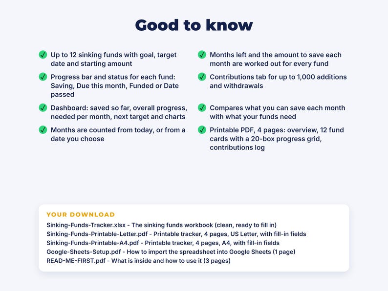 Sinking Funds Tracker: details