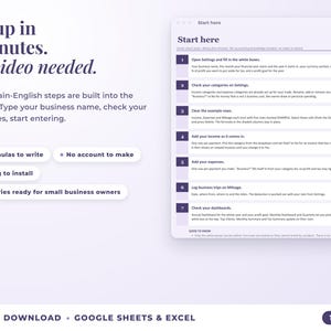 Start here tab with seven setup steps, no video needed