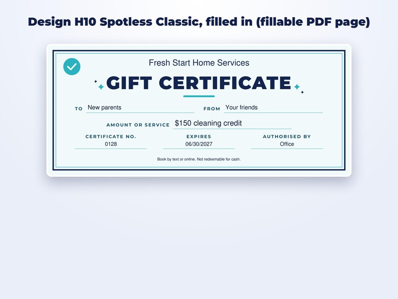 Gift Certificate Templates for Cleaning & Home Services page preview
