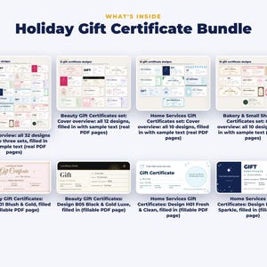 Everything included in the Holiday Gift Certificate Bundle