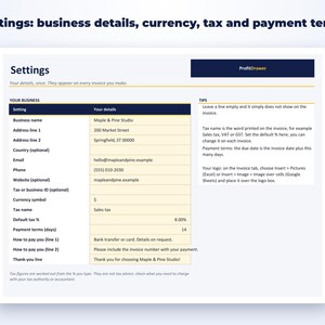 Invoice Template page preview