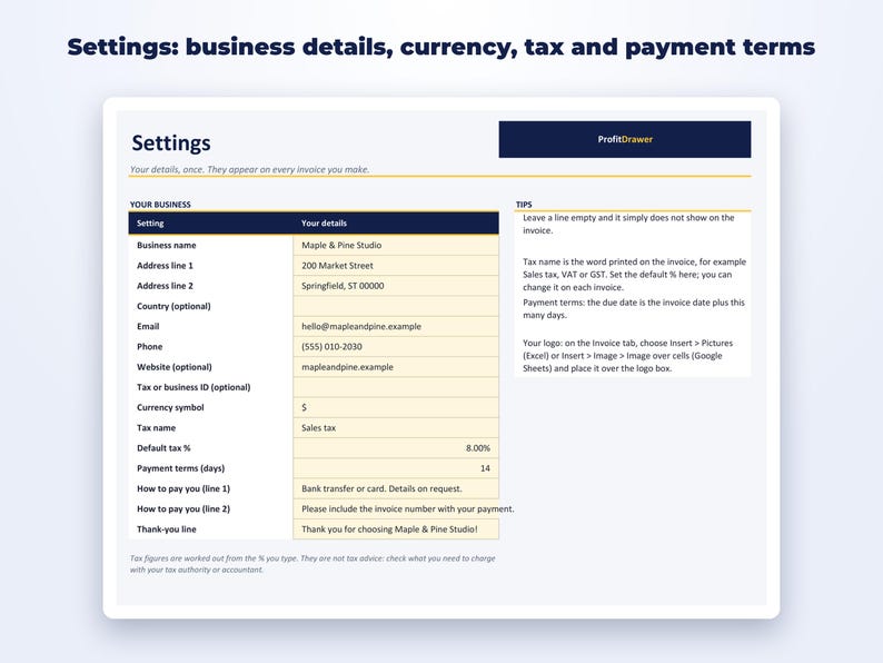 Invoice Template page preview