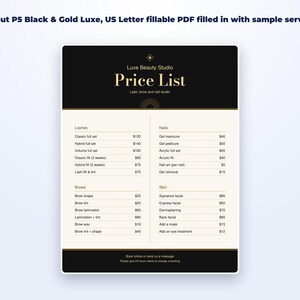 Service Price List Templates page preview