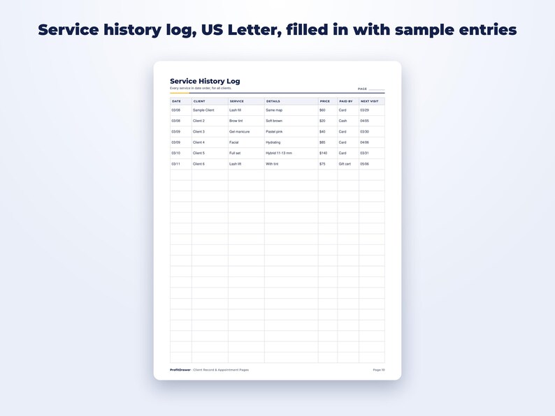 Client Record & Appointment Pages page preview