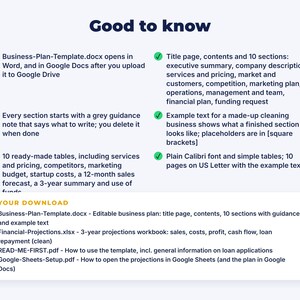 Small Business Plan Template: details