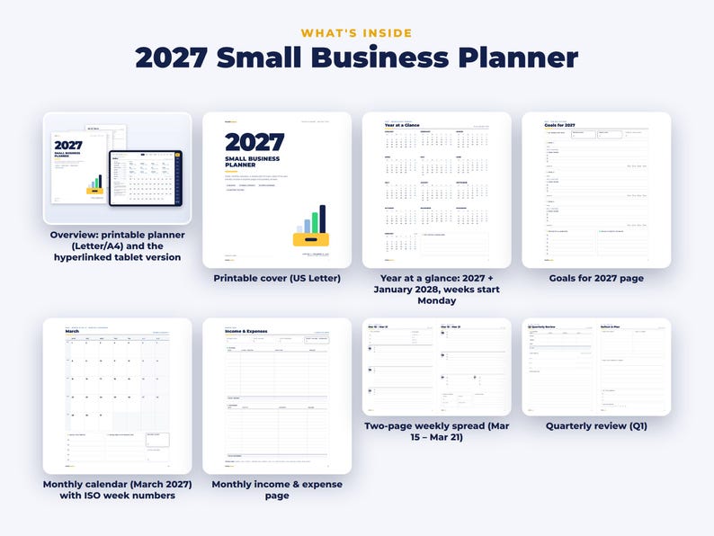 Everything included in the 2027 Small Business Planner
