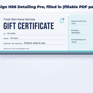 Gift Certificate Templates for Cleaning & Home Services page preview