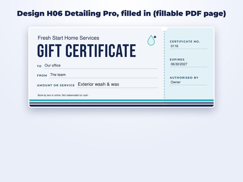 Gift Certificate Templates for Cleaning & Home Services page preview