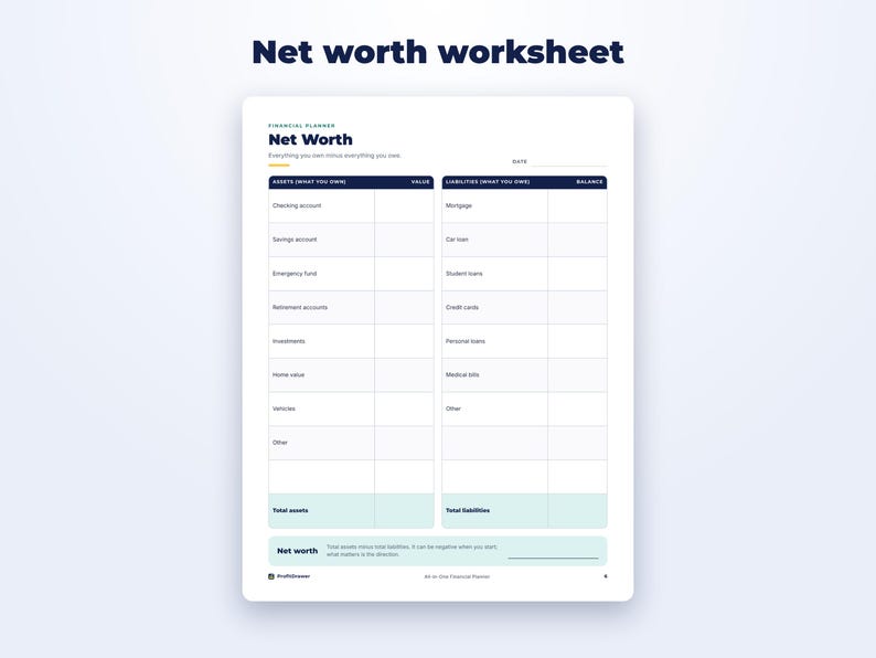 All-in-One Financial Planner page preview