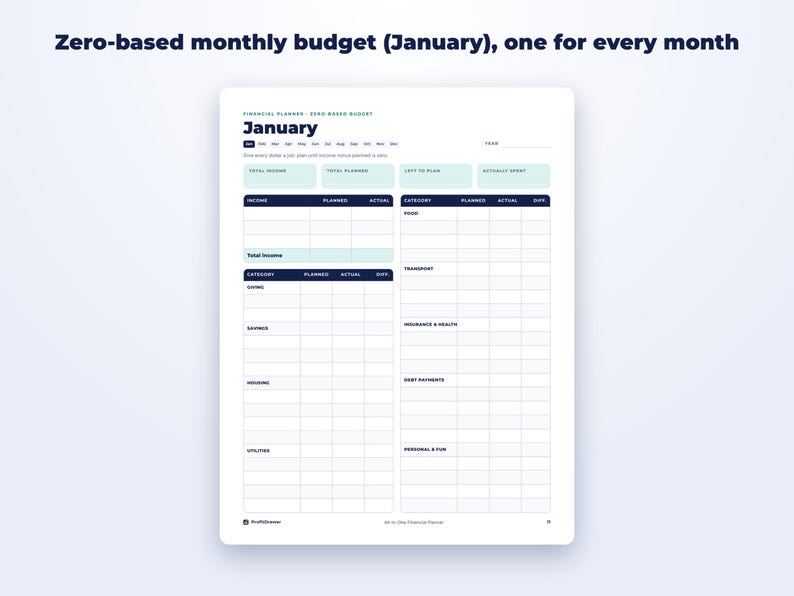 All-in-One Financial Planner page preview