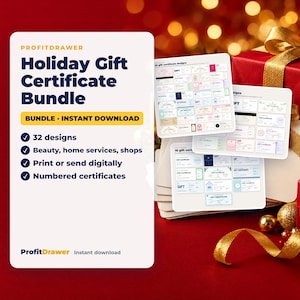 Holiday Gift Certificate Bundle - ProfitDrawer instant download