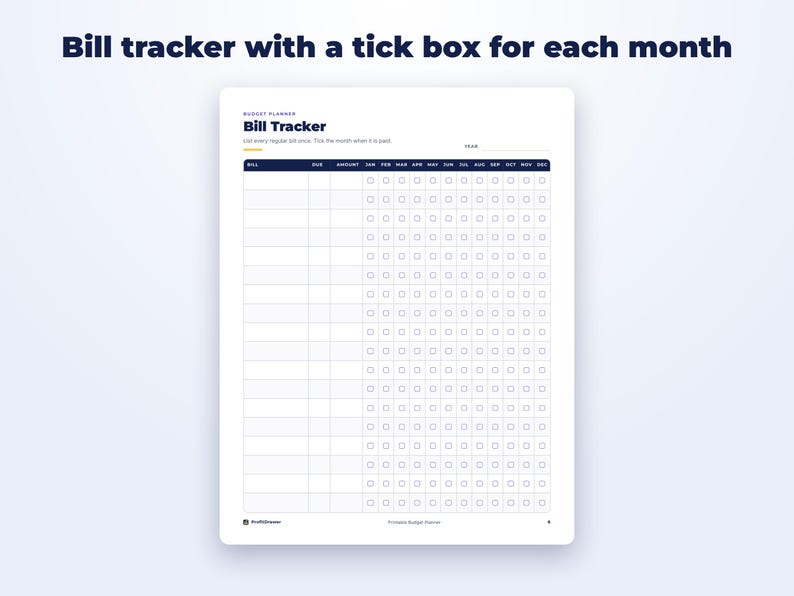 Printable Budget Planner page preview