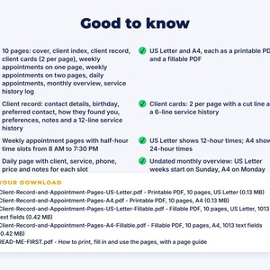 Client Record & Appointment Pages: details