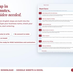 Start here tab with seven setup steps, no video needed
